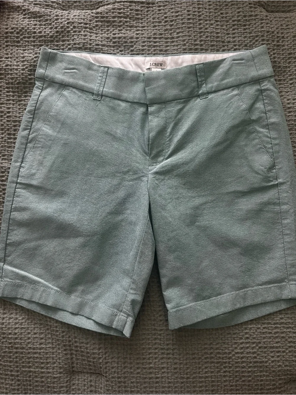 J. Crew Light Mint Green Tailored Cotton Bermuda Shorts